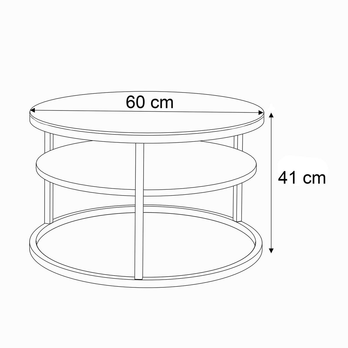 COUCHTISCH CIRI SLIM GLASS mit Regal - Goldfarben, Glas (60/60/41cm) - Lookway