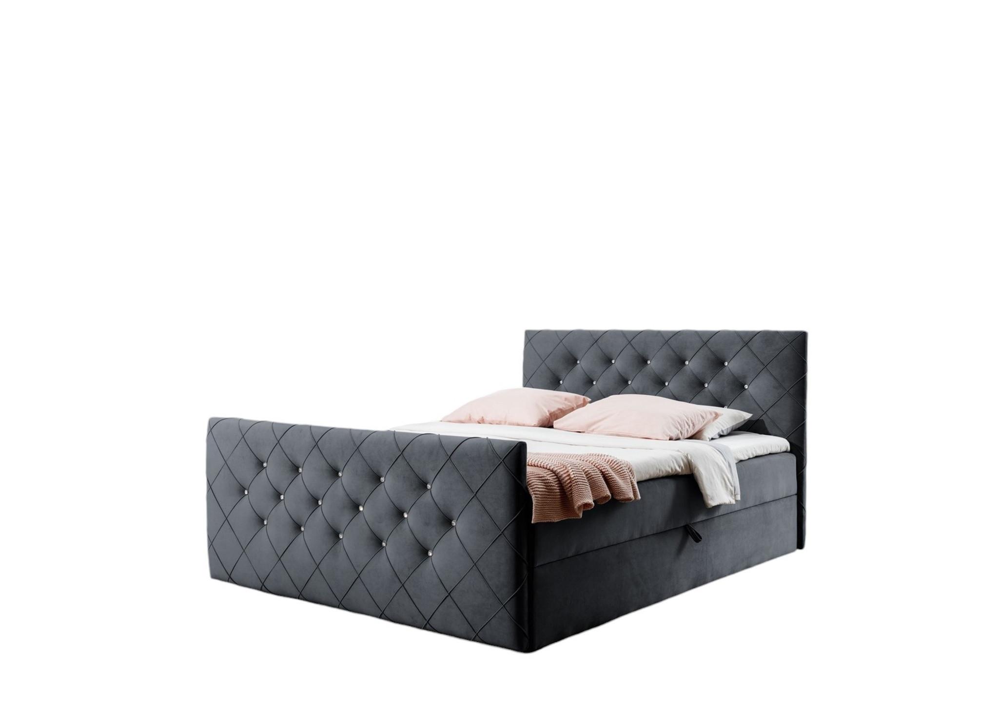 BOXBETT Eivor In Magic Velvet - Anthrazit, Holzwerkstoff/Textil (140/200cm) - Fun Möbel