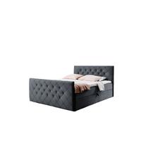 BOXBETT Eivor In Magic Velvet - Anthrazit, Holzwerkstoff/Textil (120/200cm) - Fun Möbel