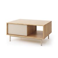 COUCHTISCH Terra mit 2 Türen, Kaschmir/geölte Eiche - Kaschmir, Holzwerkstoff/Metall (60/100/47cm) - Beautysofa