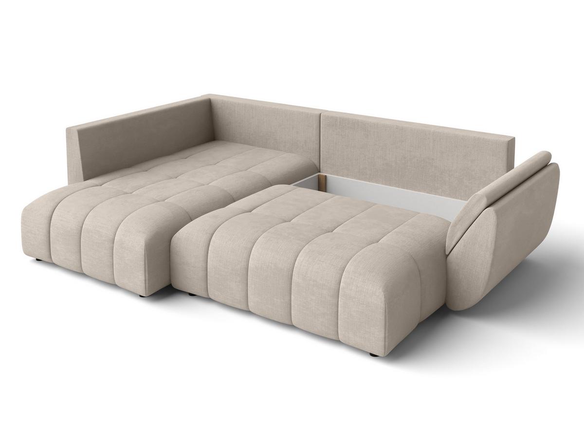 ECKSOFA L Form Corleone Hellbraun 268/192/96 cm mit Schlaffunktion - Schwarz/Bronzefarben, Kunststoff/Textil (268/192cm) - AX Living