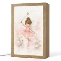 NACHTTISCHLAMPE Ballerina - Fee - Blumen - Rosa 20x30 cm - Rosa, Holzwerkstoff (8/20/30cm) - OnlyWow