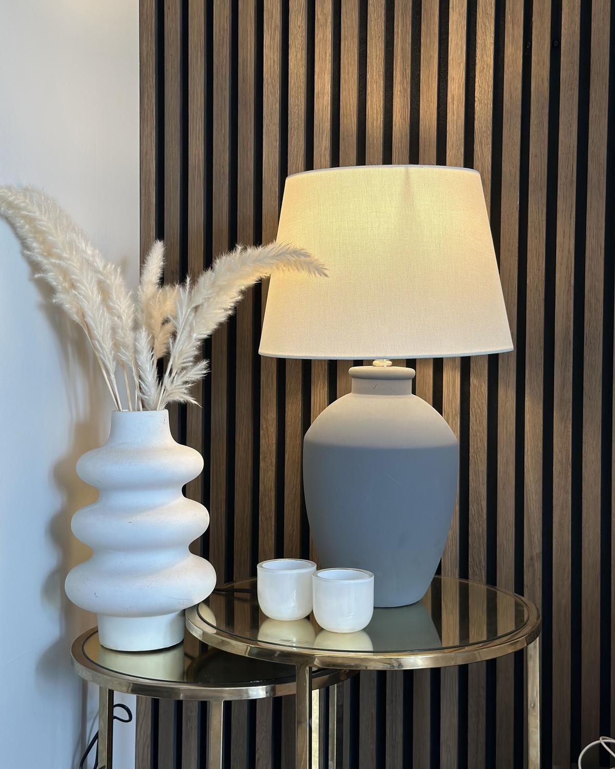 TISCHLAMPE Arcos 33/33/55 cm - Grau, Keramik (33/33/55cm) - Beliani