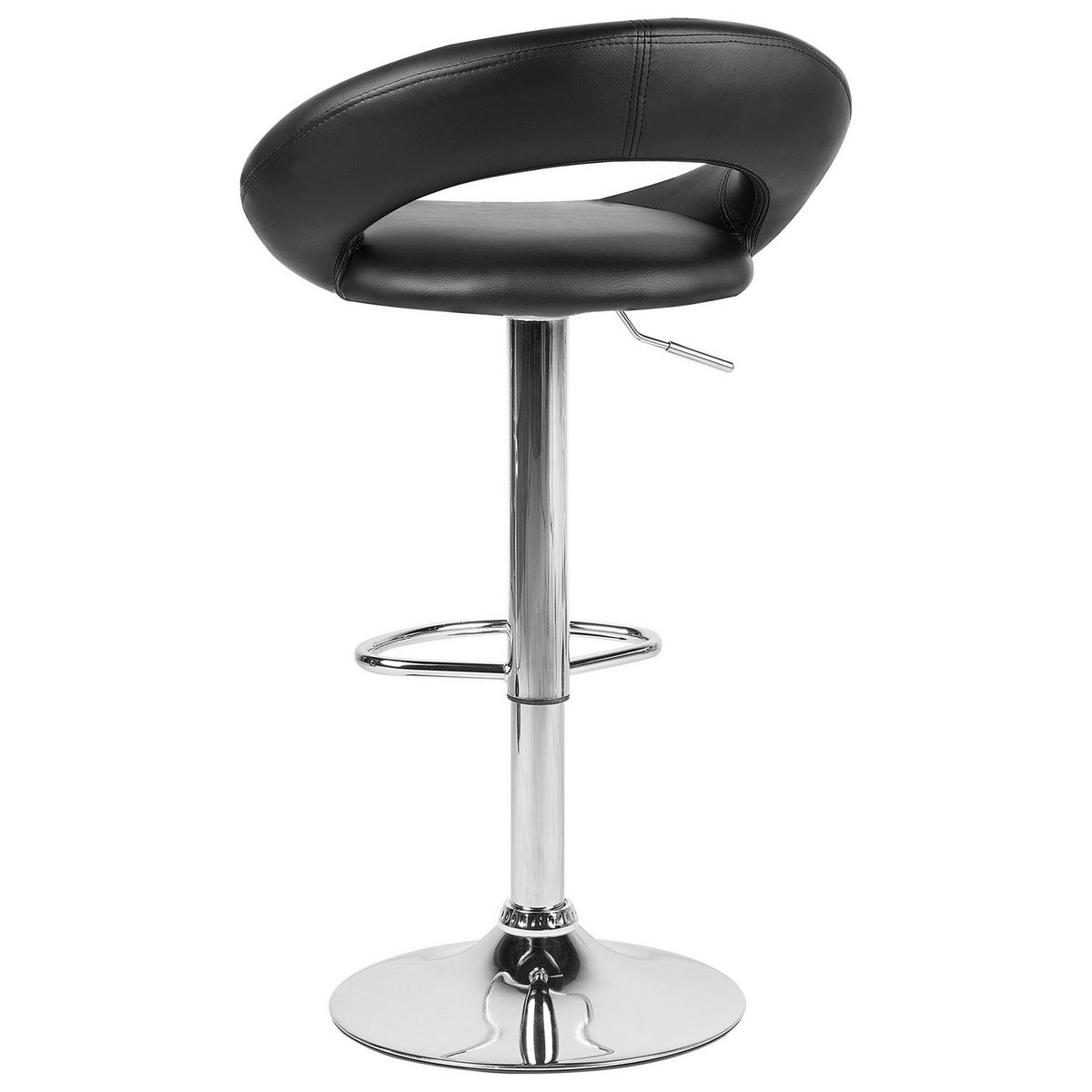 BARHOCKER 2er-Set Kunstleder Schwarz Peoria - Schwarz, Textil/Metall (54/101/40cm) - Beliani