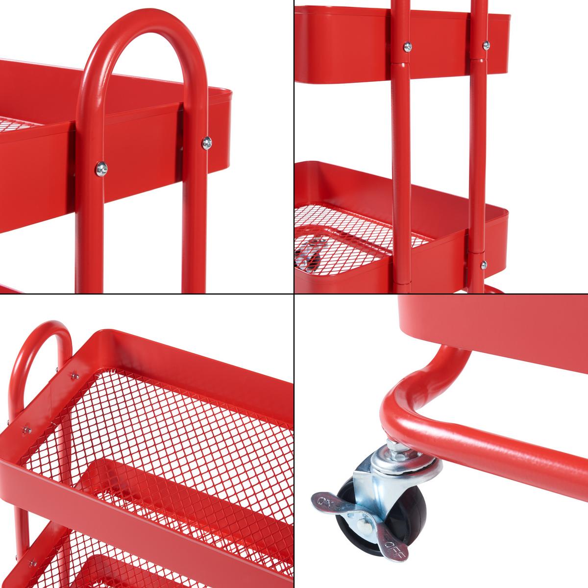 SERVIERWAGEN Pyhäntä - Rot, Metall (46/103.5/35cm) - [en.casa]
