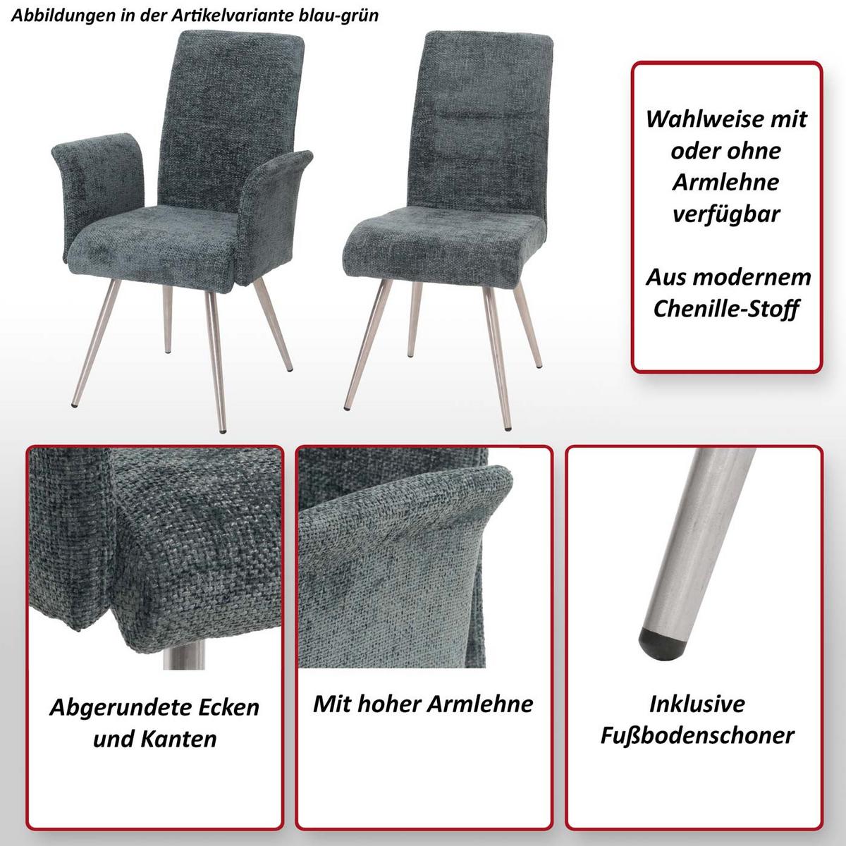 ESSZIMMERSTUHL Blau, Grün 2er-Set - Blau/Grün, Textil (64/98/58cm) - MCW