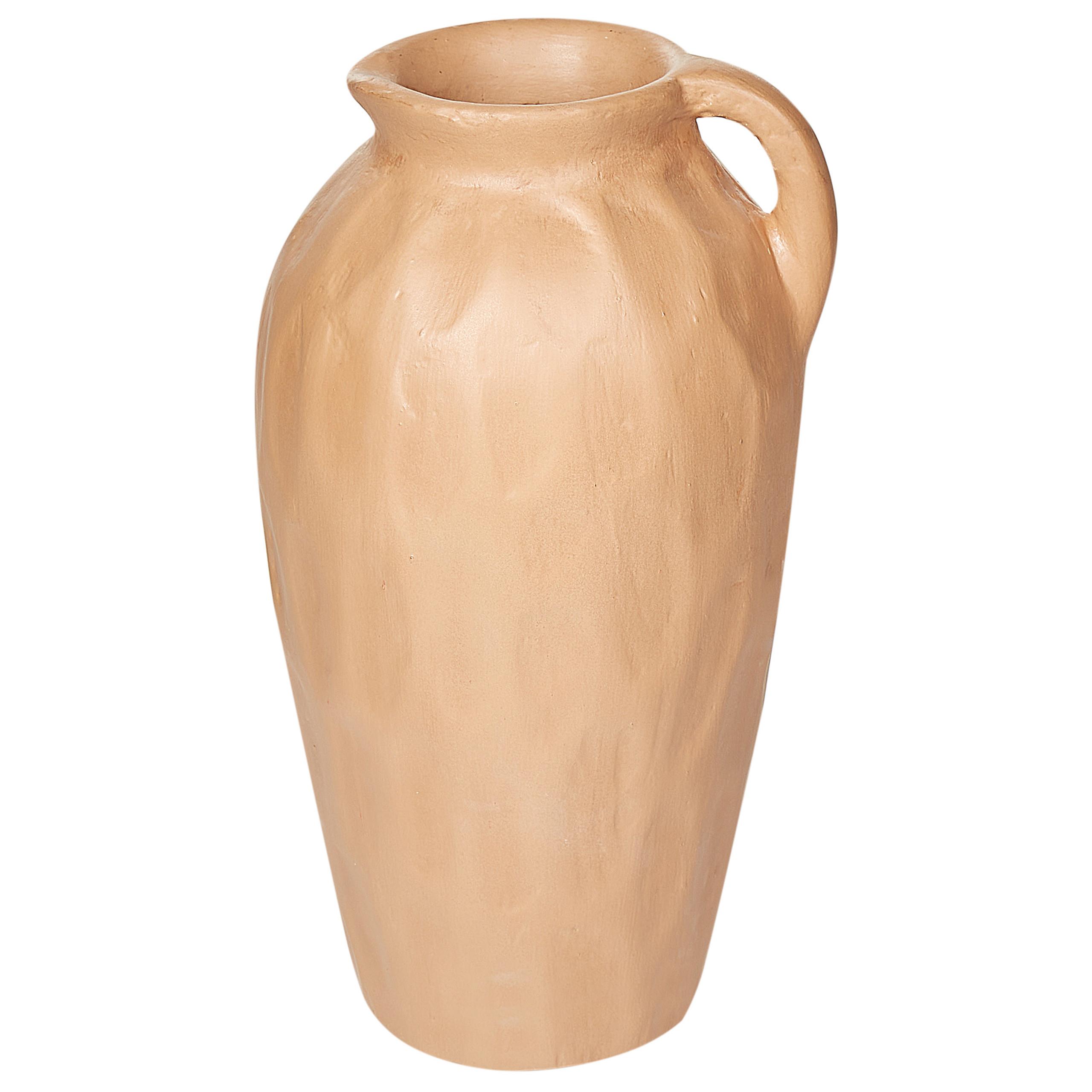 DEKOVASE Terrakotta beige Taiping - Beige, Stein (46cm) - Beliani