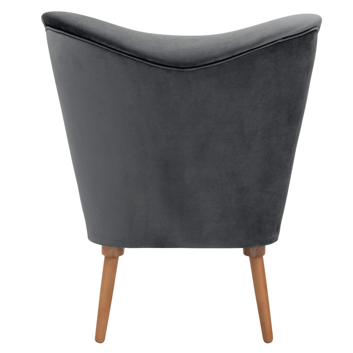 COCKTAILSESSEL Kayra Samtvelours graphit - Graphitfarben, Kunststoff (72/90/74cm) - 58aufmkessel