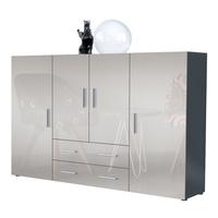 HIGHBOARD Nora Türen in Sandgrau Hochglanz - Sandfarben, Holzwerkstoff (166/106/35cm) - Vladon