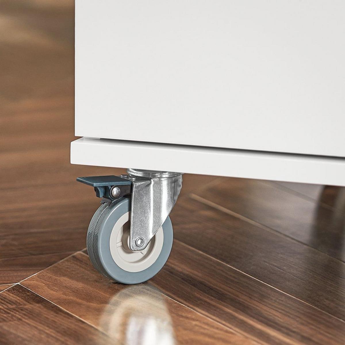 KÜCHENINSEL rollbar Weiß - Weiß, Holzwerkstoff/Metall (120/90/56cm) - SoBuy