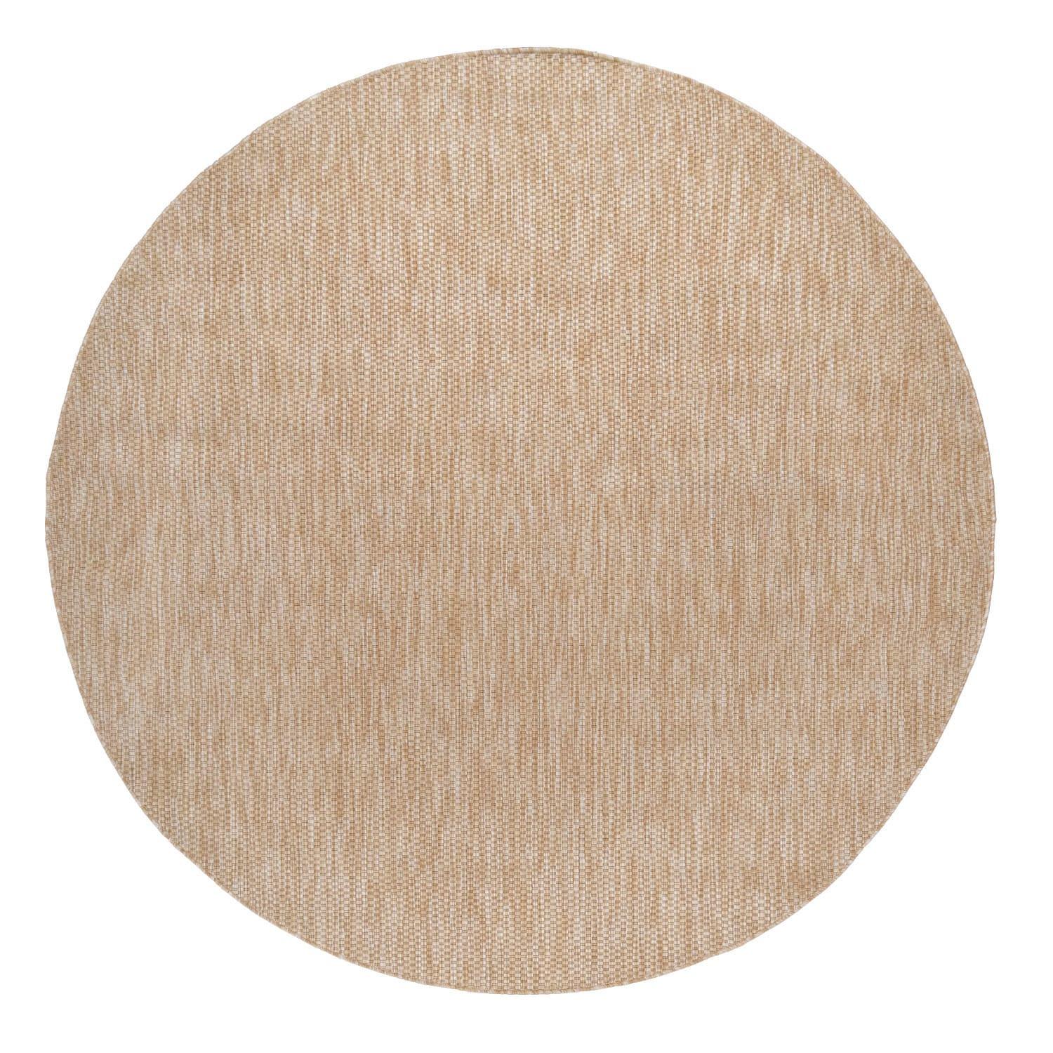 FLACHWEBTEPPICH, einfarbig, aus Polypropylen, Beige, Ø 120 cm - Beige, Textil (120/120cm) - KADIMA DESIGN