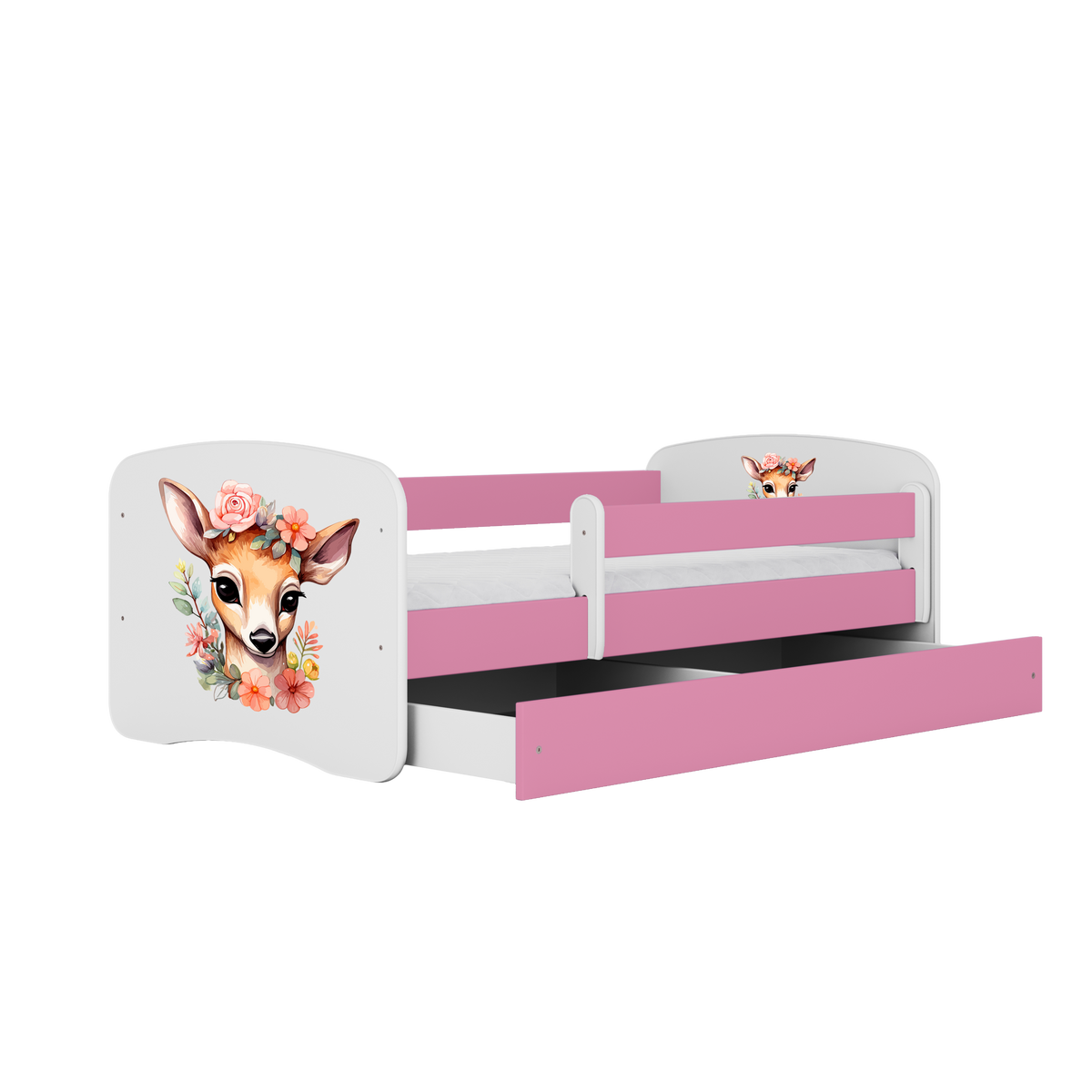 KINDERBETT Bambi mit Schublade 180/80 90/61/184 - Rosa, Holzwerkstoff (80/180cm) - RAUMHIRSCH FURNITURE