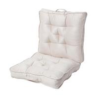 SITZKISSEN Velours klappbar 50/50/10 cm – creme - Creme, Textil (50/50/10cm) - Homescapes