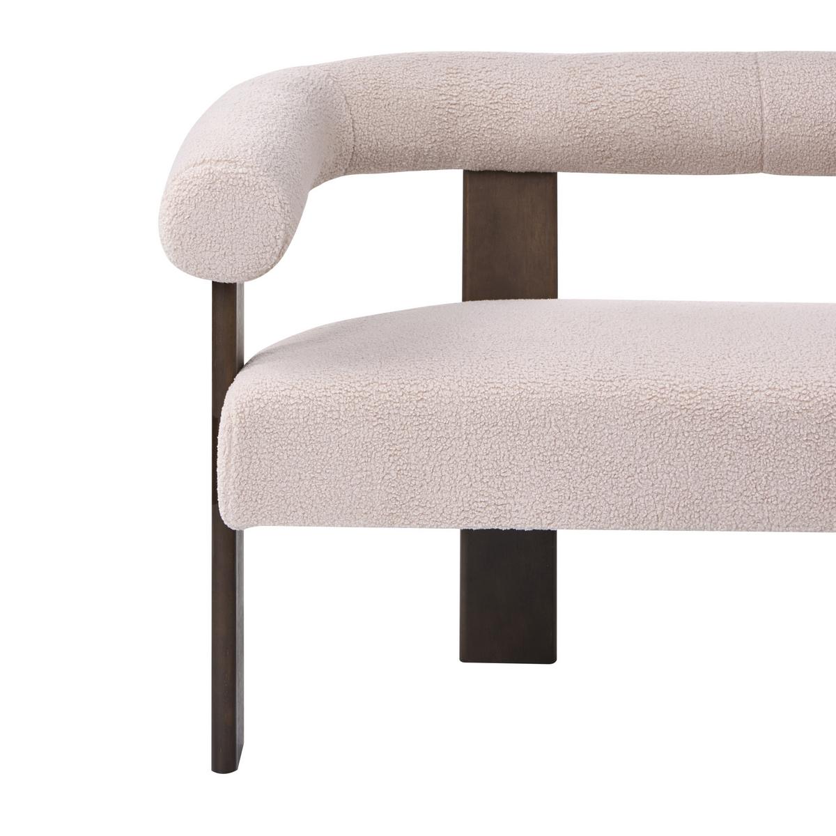 2-SITZER-SOFA Bouclé Dunkelbraun/Beige Ilbro - Beige, Textil (138/76/68cm) - Beliani