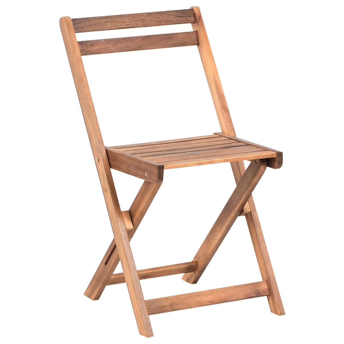 BISTRO-SET klappbar Akazienholz Braun Sacile - Braun, Holz - Beliani