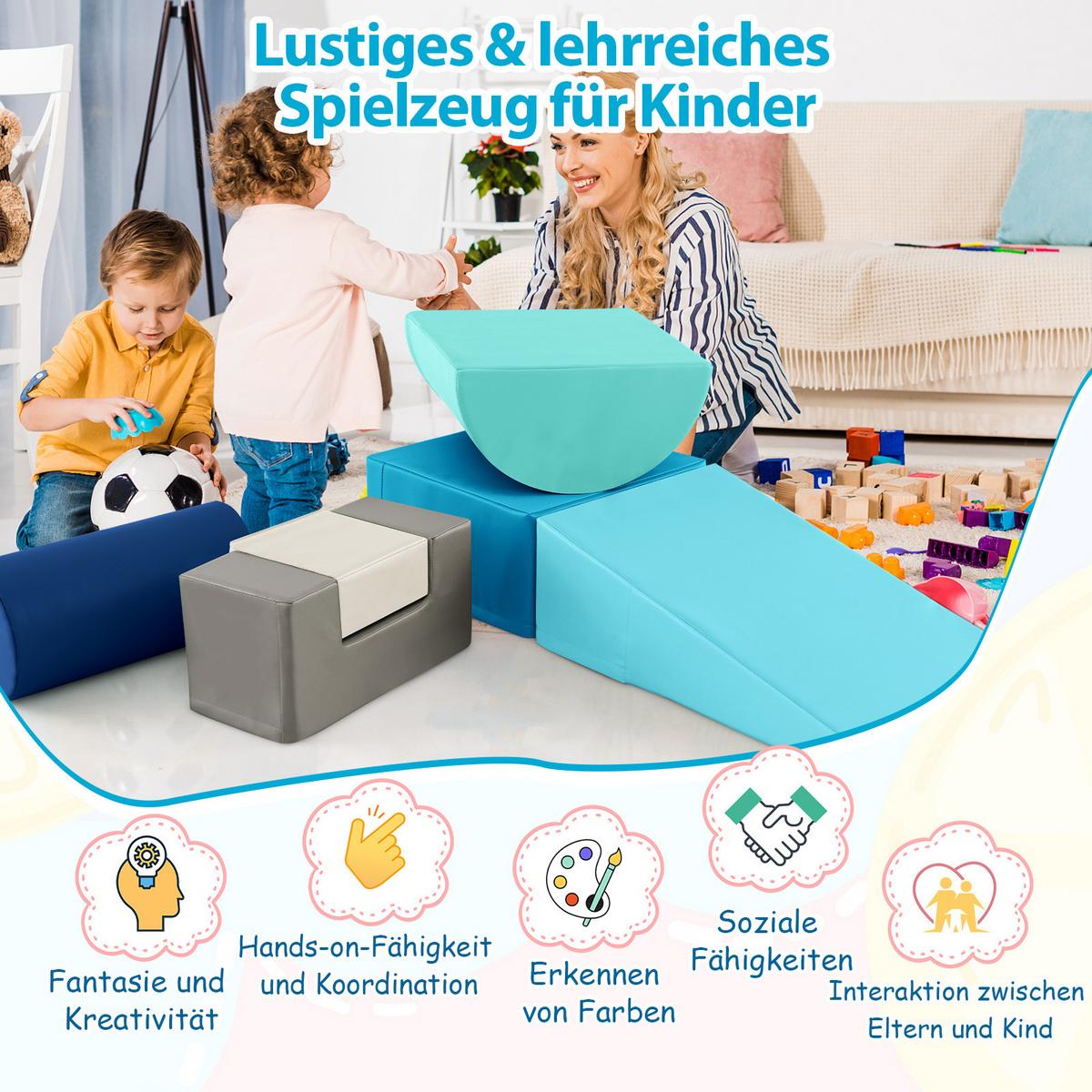 SCHAUMSTOFFBLOCK Marineblau (6-teilig) - Dunkelblau, Kunststoff (40/20/40cm) - COSTWAY
