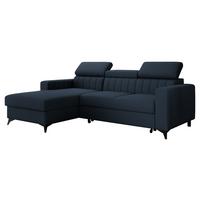 ECKSOFA Milano, Seite: Links LC+2R - Schwarz/Dunkelblau, Holz/Textil (236/172cm) - MIRJAN24
