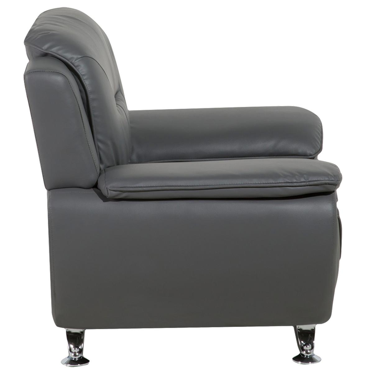 SESSEL Kunstleder Grau Leira - Grau, Kunststoff/Textil (113/88/86cm) - Beliani