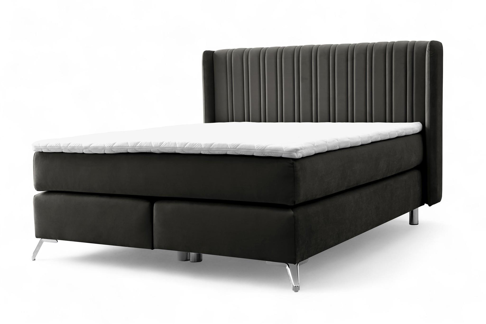 BOXSPRINGBETT Agnus - Schwarz, Holzwerkstoff/Textil (160/200cm) - Fun Möbel