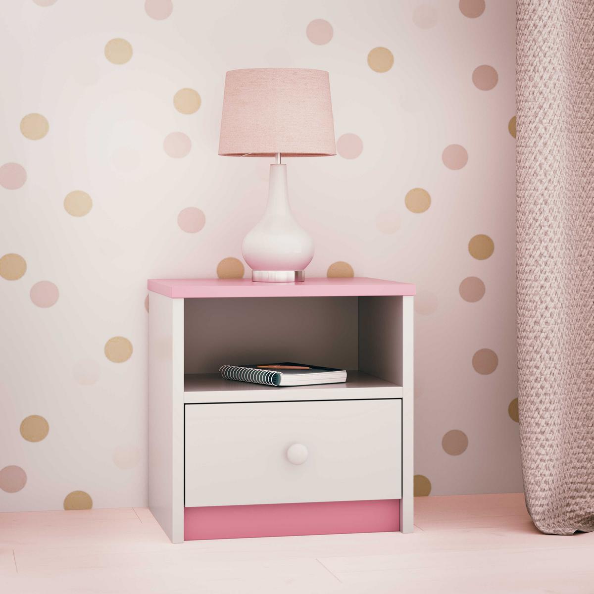 KINDER-NACHTTISCH Babydreams Hellrosa 39/40/30 - Hellrosa, Holzwerkstoff/Kunststoff (39/40/30cm) - RAUMHIRSCH FURNITURE