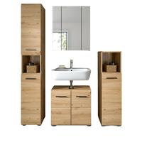 BADMÖBEL-SET 4-teilig in Artisan Eiche, Badkombination 150 x 185 cm, Cover - Schwarz/Eiche Artisan, Glas/Holzwerkstoff (150/185/30cm) - Inn.Furn