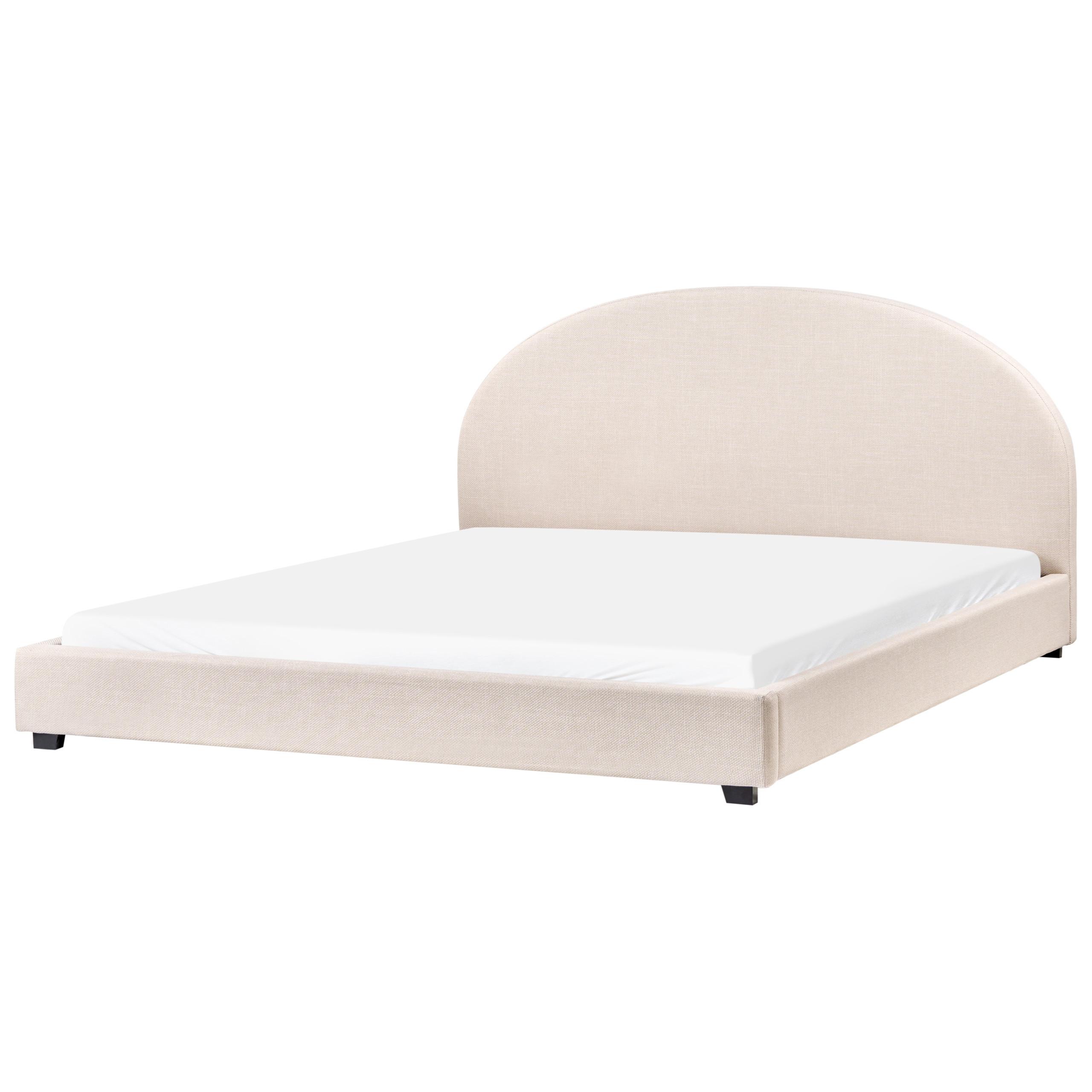 BETT mit Lattenrost 180/200 cm Hellbeige Vaucluse - Beige, Textil (180/200cm) - Beliani