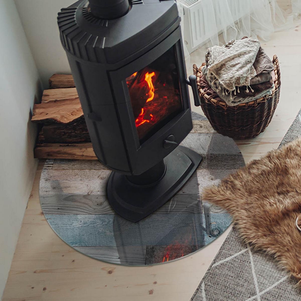 GLASPLATTE für Kamin Ø 70 cm - Grau, Glas (70/70/0.4cm) - TULUP