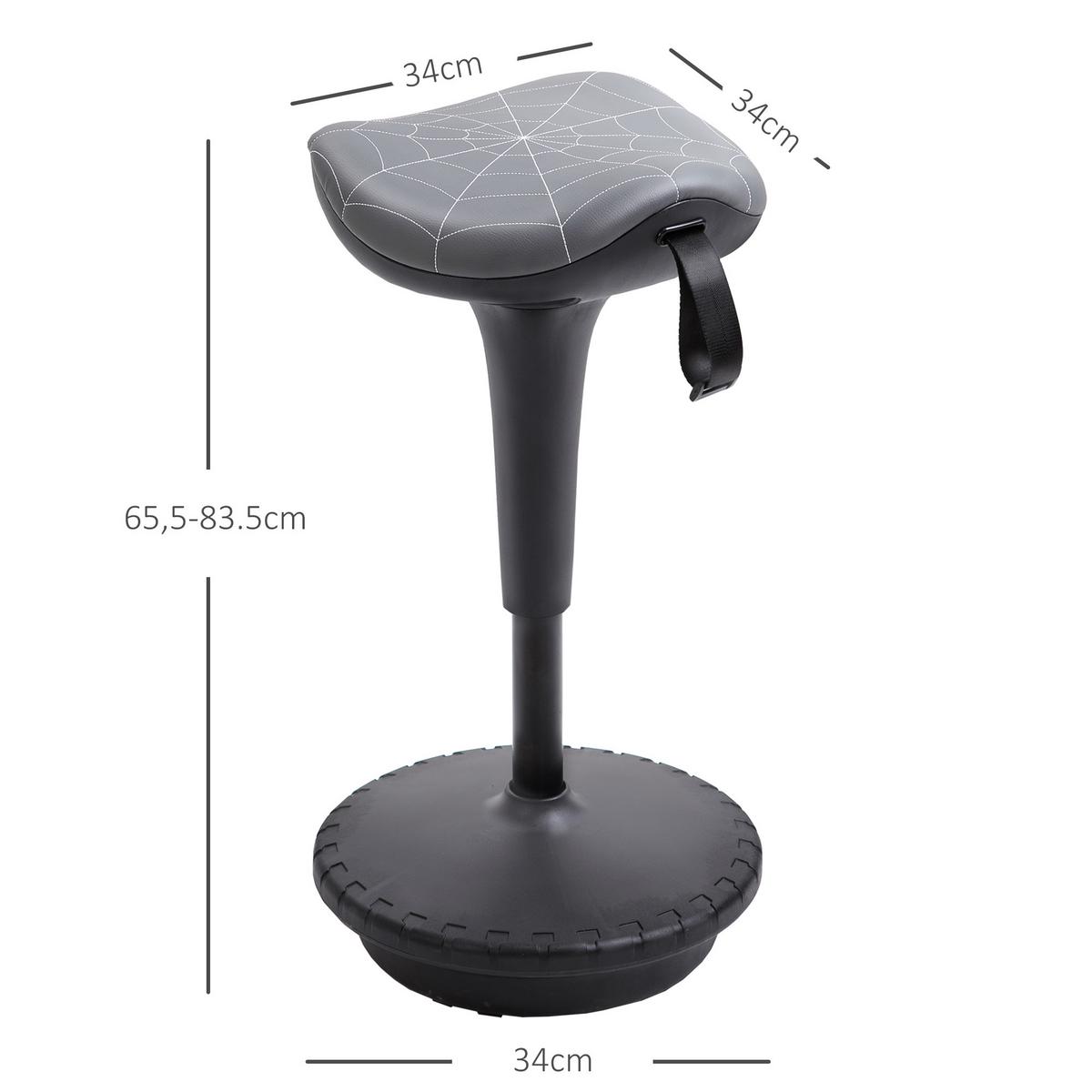 BARHOCKER mit Schwenkfunktion, ergonomisch, höhenverstellbar Grau - Grau, Kunststoff (34/83.5/34cm) - Vinsetto