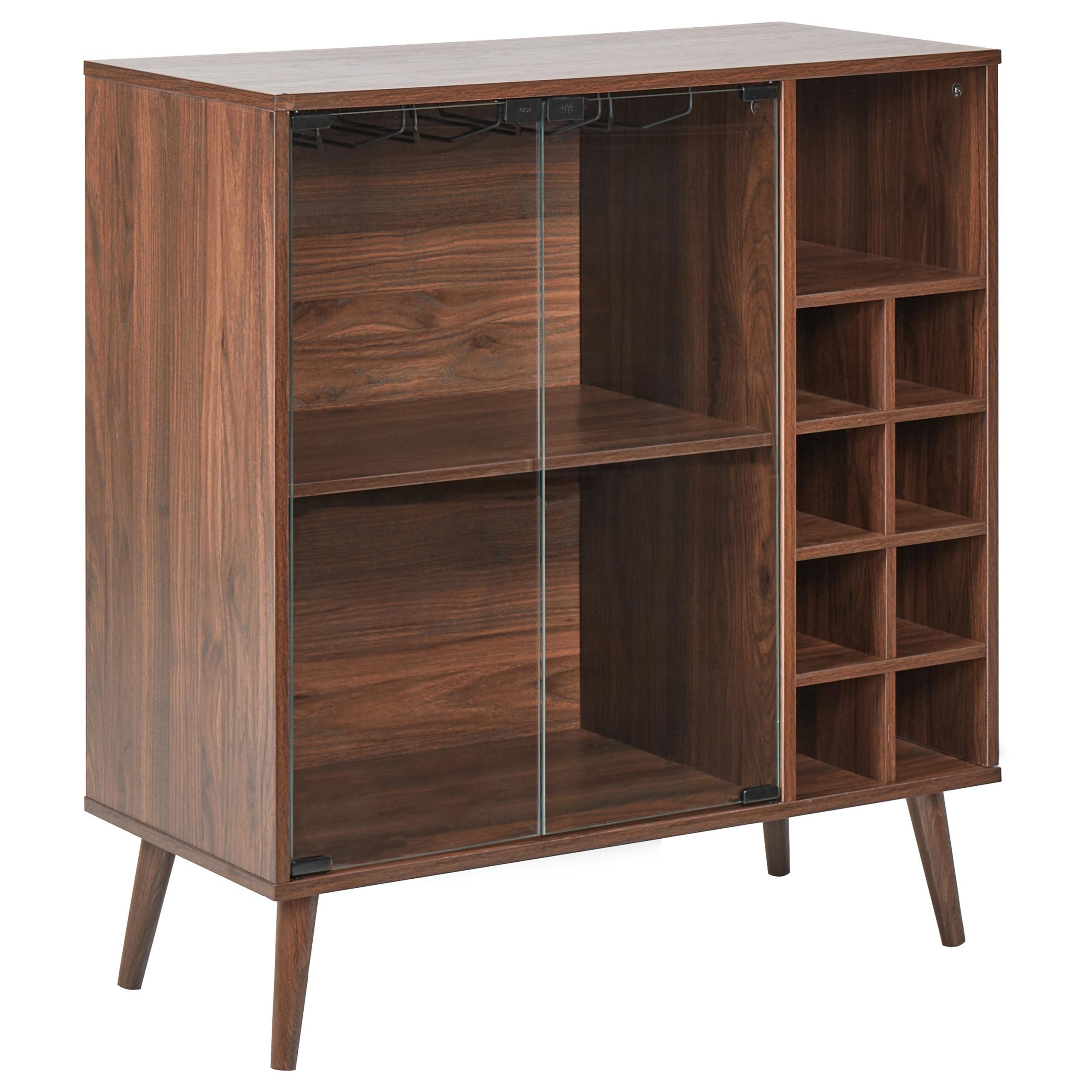 WEINREGAL Dunkelbraun Tullamore - Braun, Holzwerkstoff (84/91/39cm) - Beliani