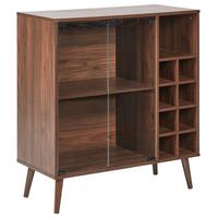 WEINREGAL Dunkelbraun Tullamore - Braun, Holzwerkstoff (84/91/39cm) - Beliani