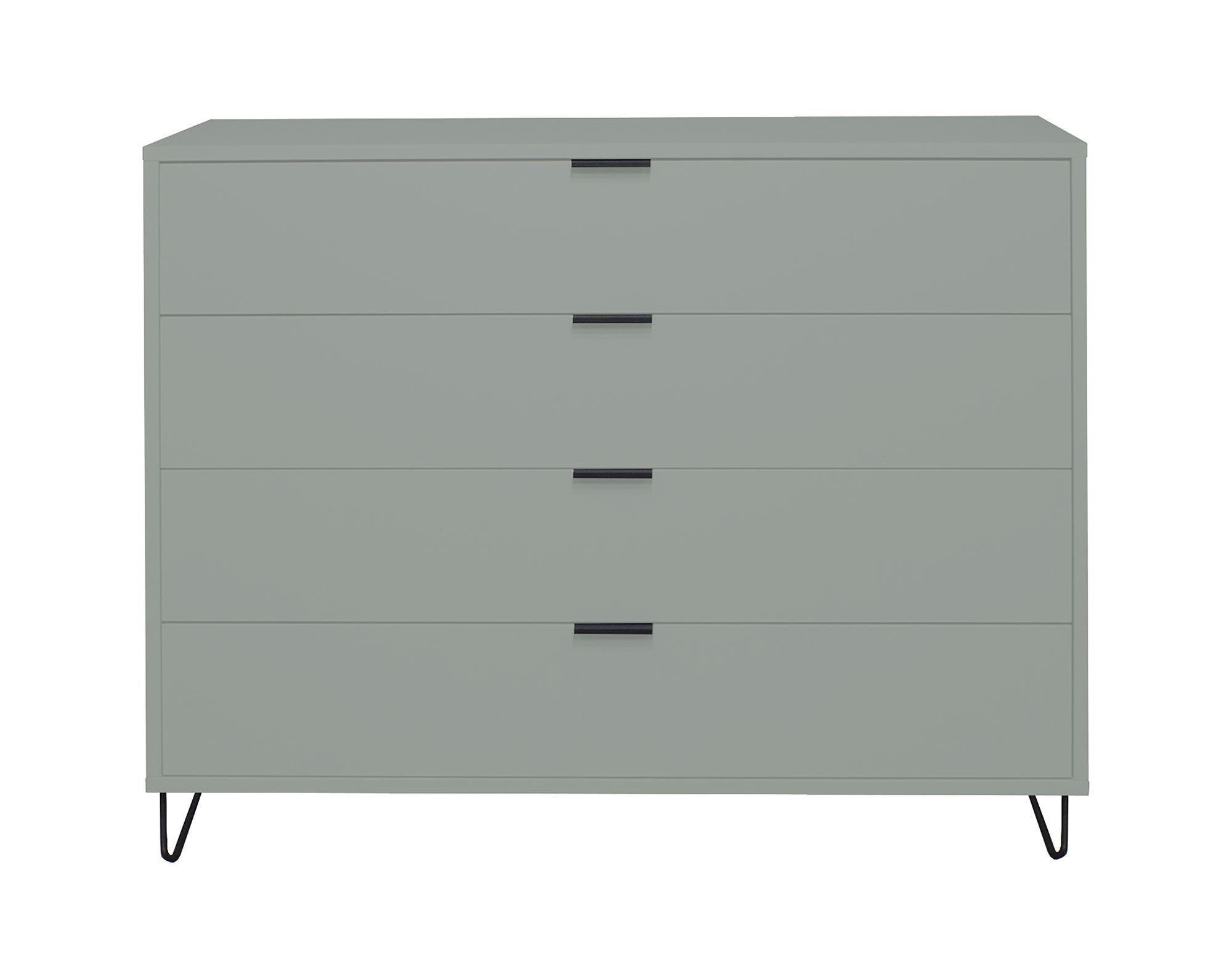 KOMMODE Erna 119x45x102 Pinie Green matt Lack - Grün, Holzwerkstoff (119/102/45cm) - 58aufmkessel