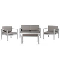 LOUNGE-SET 4-sitzer Aluminium Dunkelgrau Salerno - Grau, Metall - Beliani