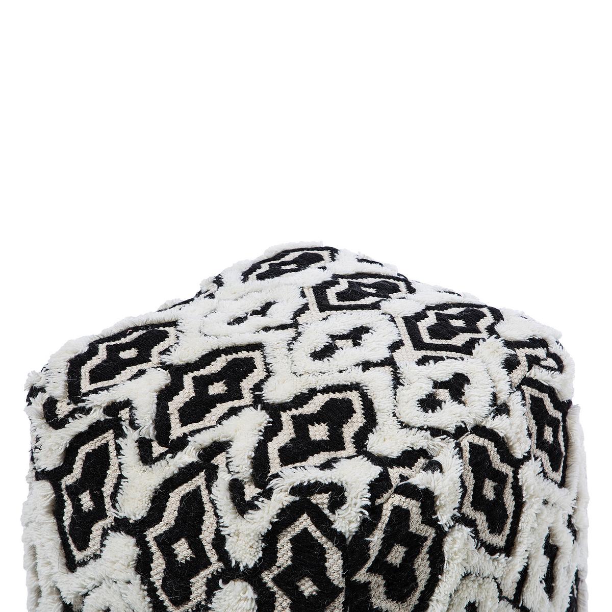 POUF Orai 45/45/45 cm - Schwarz, Naturmaterialien/Textil (45/45/45cm) - Beliani