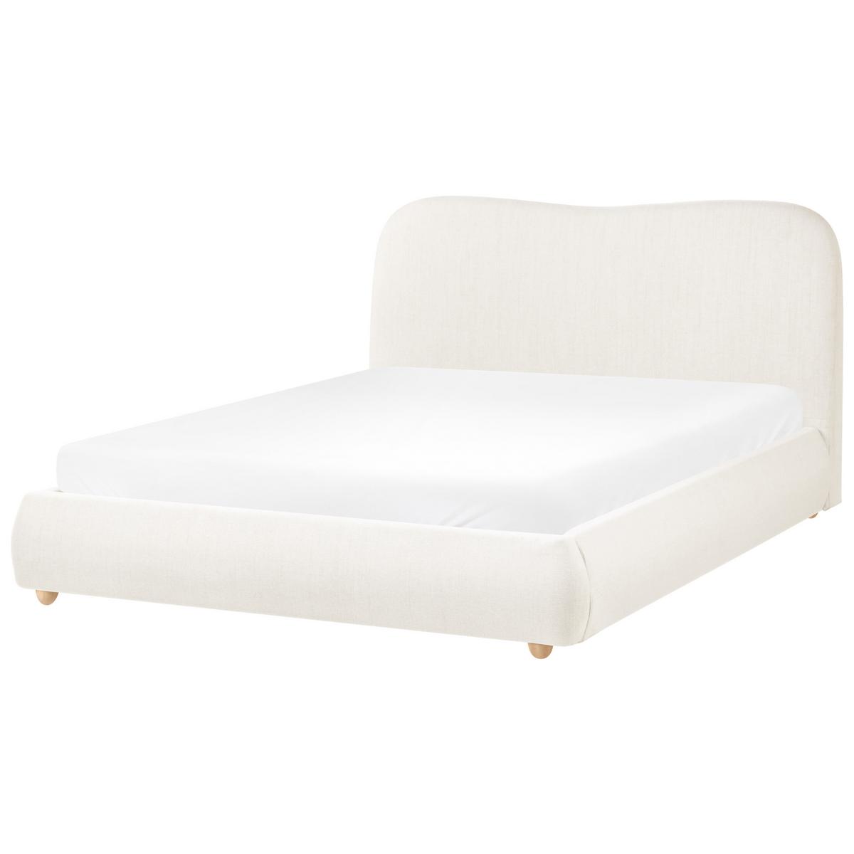 BETT mit Stauraum 140/200 cm Stoff Cremeweiß Blagnac - Creme, Textil (140/200cm) - Beliani