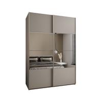 SCHWEBETÜRENSCHRANK 245,5/180/64 2-türig - Kaschmir/Silberfarben, Holz/Metall (180/245/64cm) - Abiks Möbel