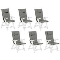 SITZAUFLAGEN 6er-Set Grau 50/45 cm Java/Amantea - Grau, Textil (71/71/50cm) - Beliani