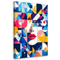 LEINWANDBILD Abstraktion Frau Bauhaus 60x90cm - Multicolor, Textil (60/90cm) - Feeby