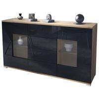 SIDEBOARD Grömitz Schwarz Hochglanz - Schwarz Hochglanz, Holzwerkstoff (138.5/75.5/35cm) - Vladon