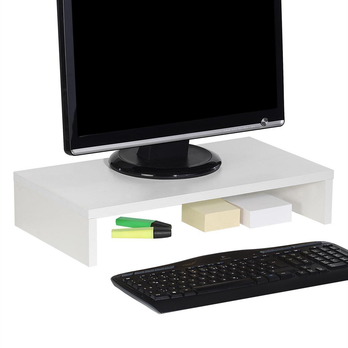MONITORSTÄNDER MONITOR - Weiß, Holzwerkstoff (27/50/10cm) - CARO-Möbel
