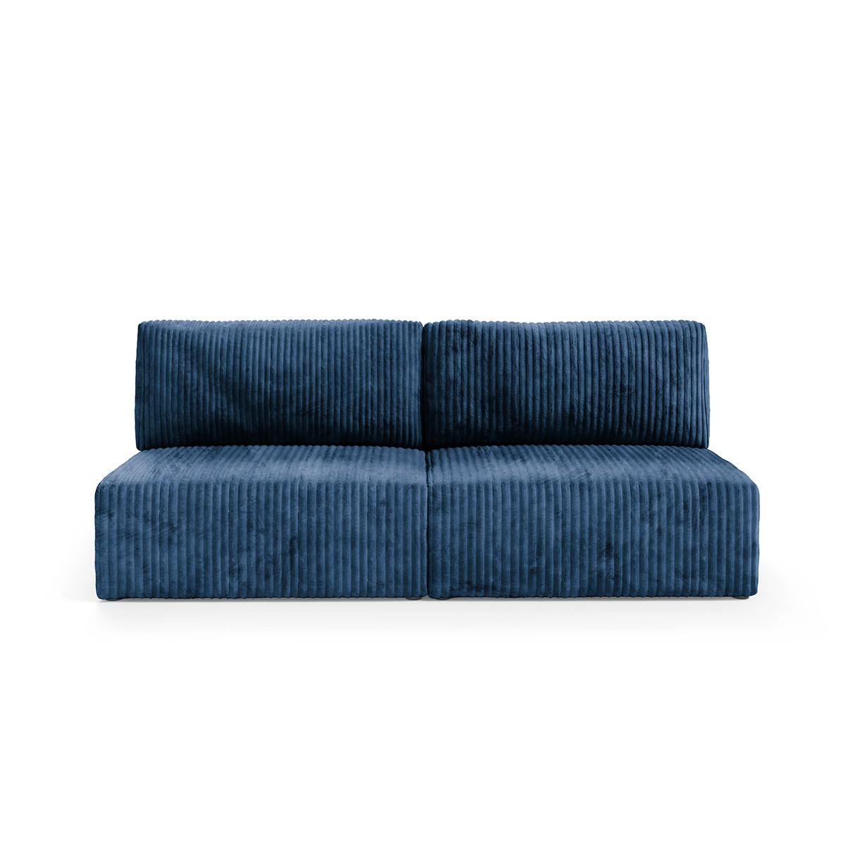 SOFA Angela 3 Sitzplätze Marineblau - Blau, Holz (216/86/102cm) - Petits-meubles