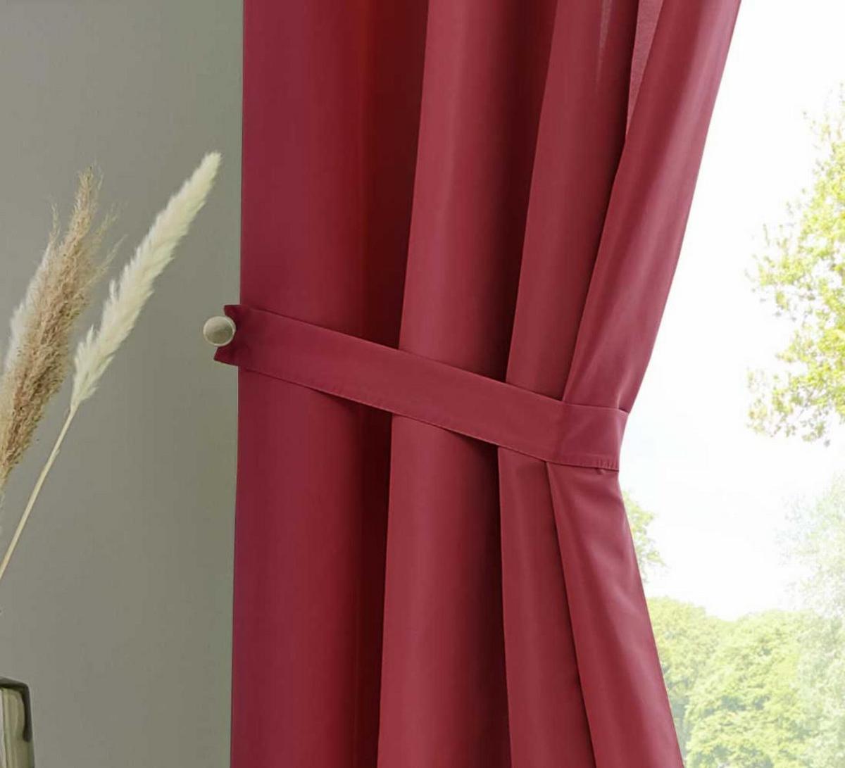 VORHANG 2ER SET POTSDAM HxB 175x140 cm Bordeaux - Bordeaux, Textil (140/175cm) - Gardinenbox
