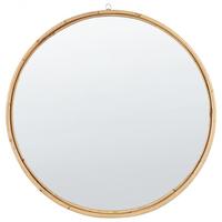 WANDSPIEGEL Rattan natürlich 60 cm Barung - Beige/Naturfarben, Naturmaterialien (60/60/4cm) - Beliani