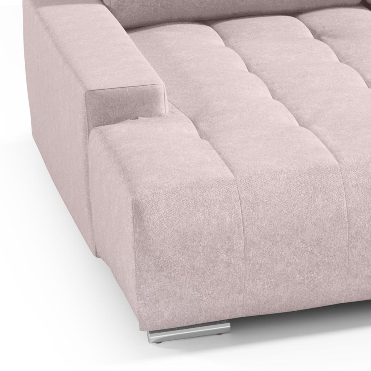 PANORAMASOFA Jonas 5 Sitzplätze Rose - Pink, Holzwerkstoff (350/85/185cm) - Petits-meubles