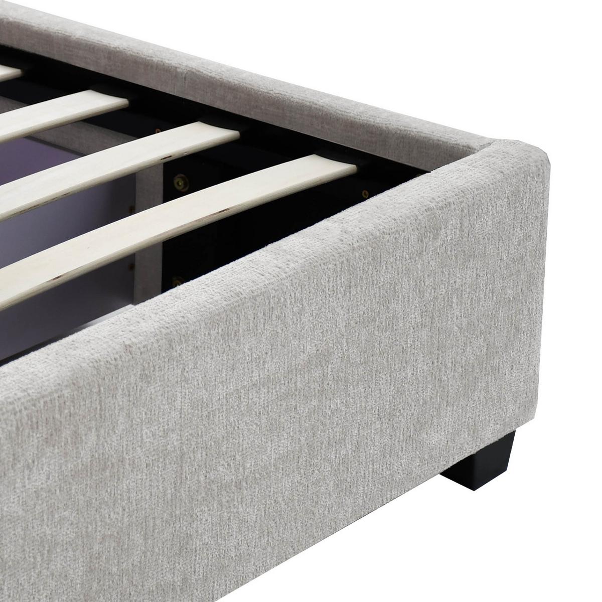 POLSTERBETT Aurea Doppelbett 160x200 cm mit Schublade, ohne Matratze, Chenille-Stoff, Beige - Beige/Schwarz, Textil (160/200cm) - Beautysofa