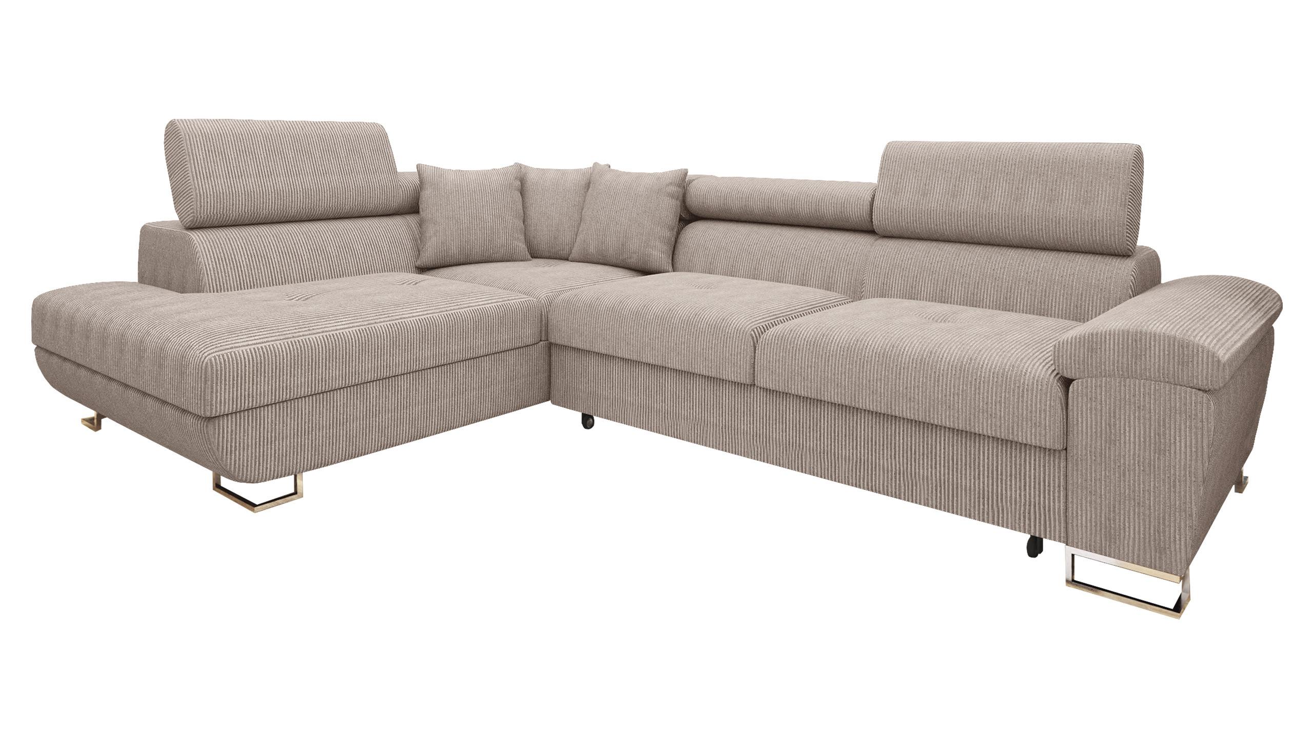 ECKSOFA Cotere Cord, Seite: Links - Sahara, Holz/Textil (270/202cm) - MIRJAN24