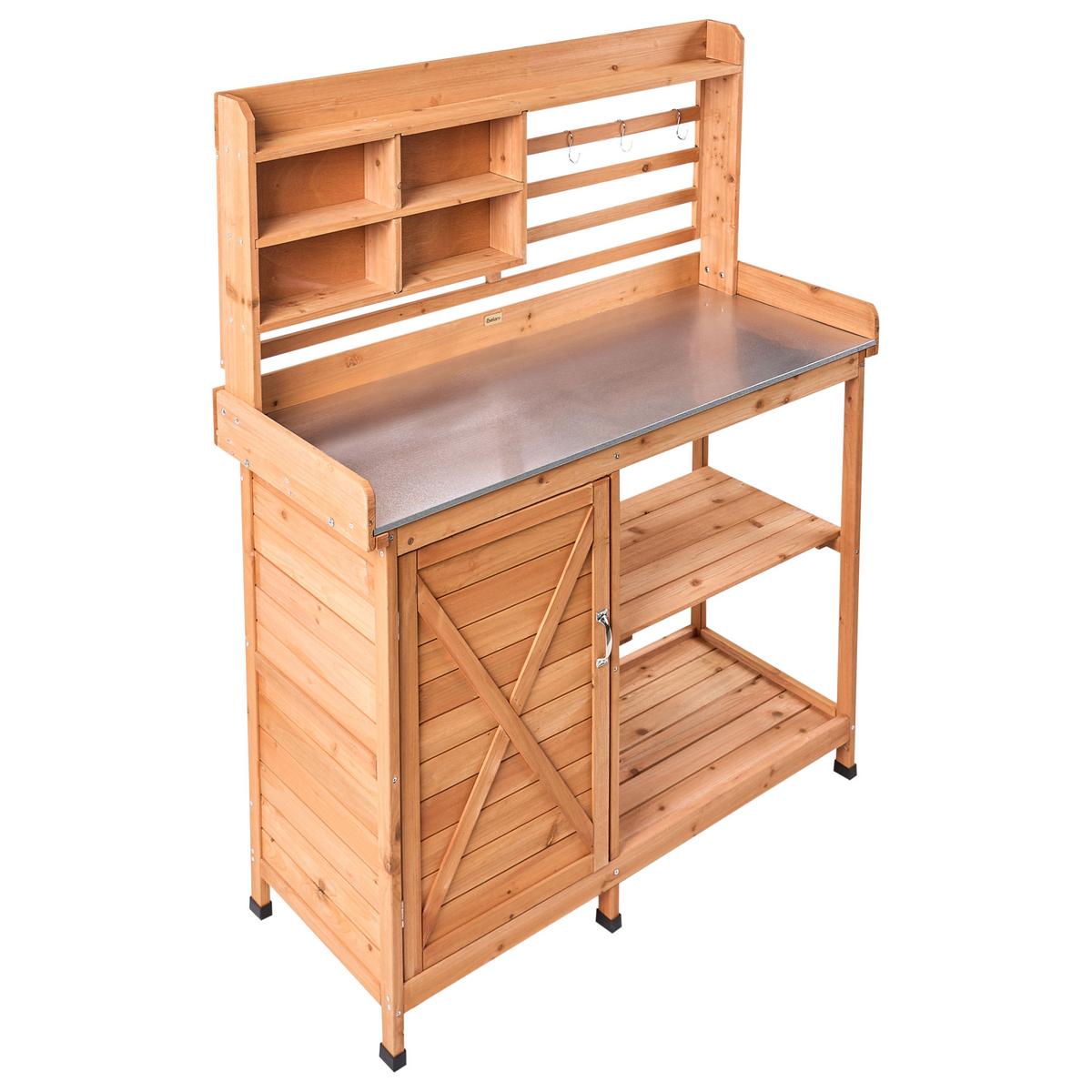 PFLANZTISCH 113/149 cm Tannenholz Hellbraun Meldola - Hellbraun/Braun, Holz - Beliani