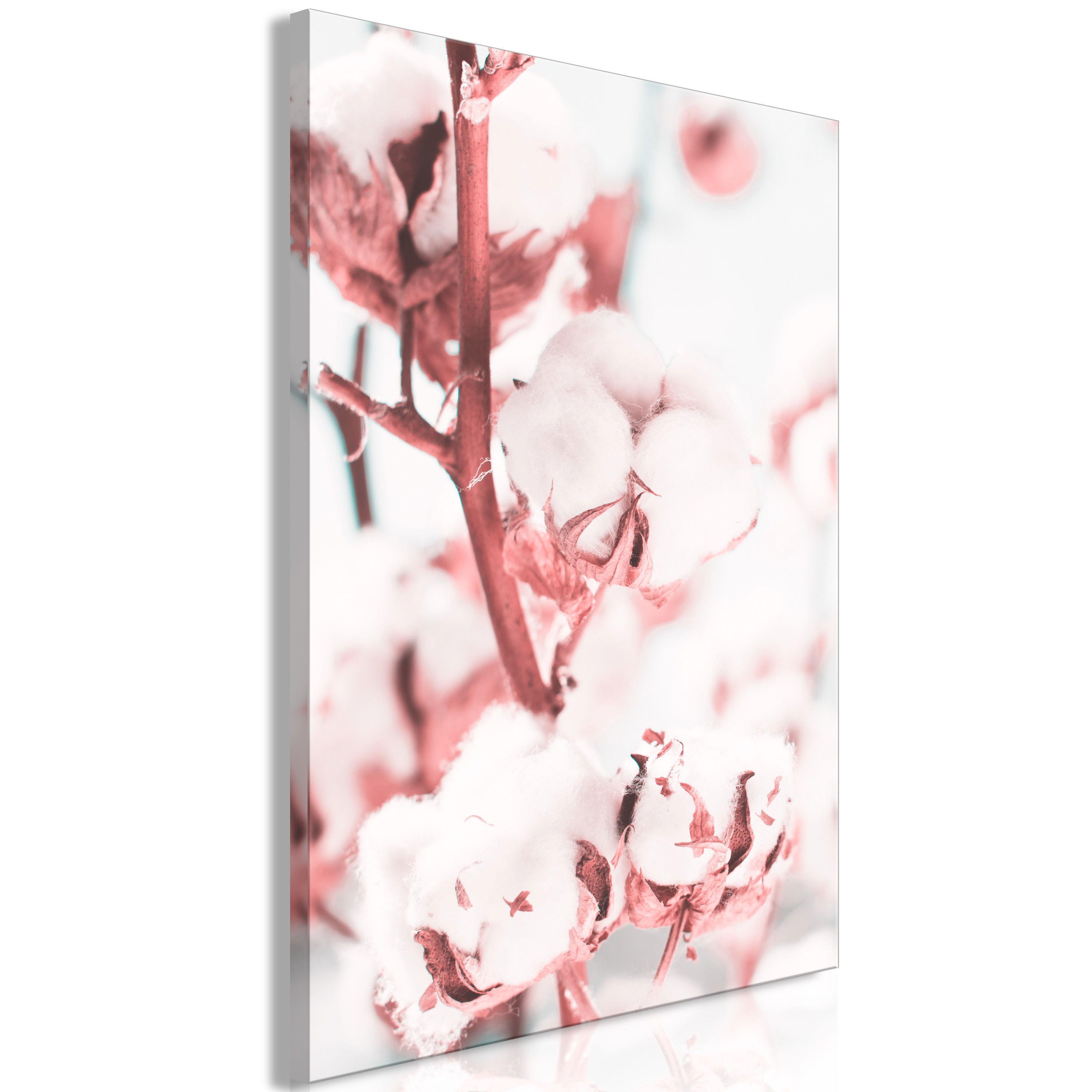 KUNSTDRUCK Rosa 40/60 cm - Pink/Grau, Textil (40/60cm) - KUNSTLOFT