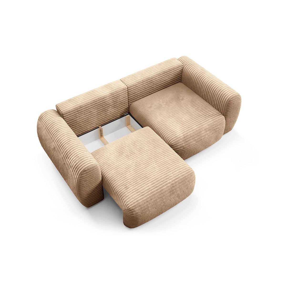 SOFA Camilla 3 Sitzplätze Beige - Beige, Holz (266/95/121cm) - Petits-meubles