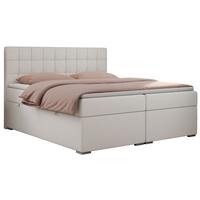 BOXBETT CARMEN 200/200 Weiß Kunstleder - H4 - Weiß, Holz/Textil (200/200cm) - MKS