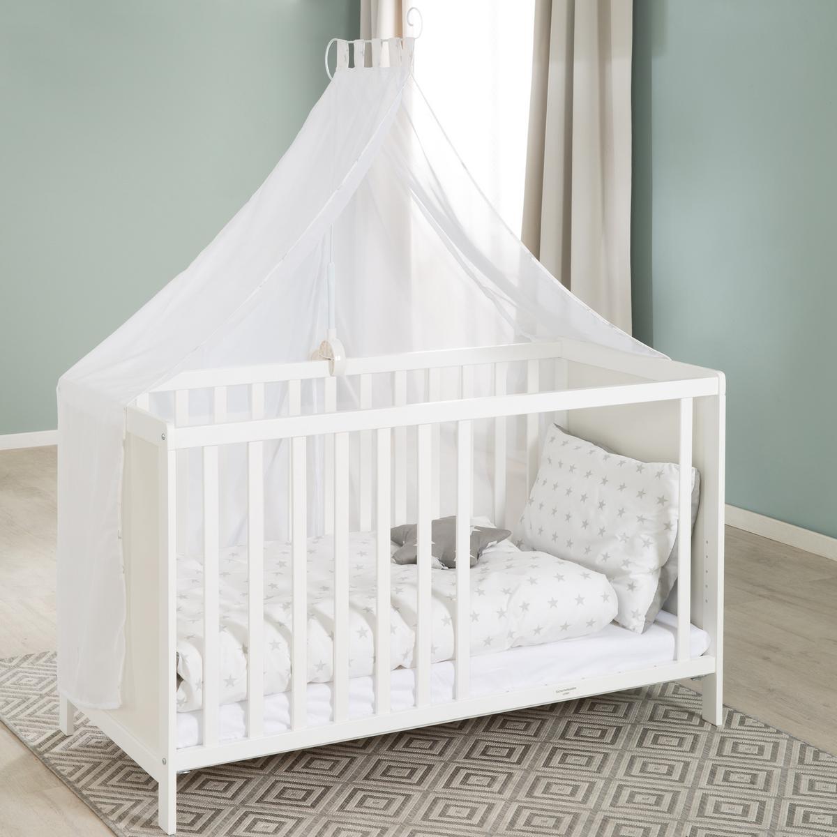 BABYBETT mit Matratze 60 x 120 cm - Weiß, Holzwerkstoff (60/120cm) - Roba